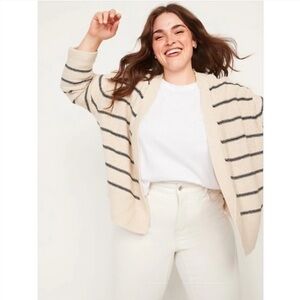 Oldnavy Cream Cardigan with Black Stripes